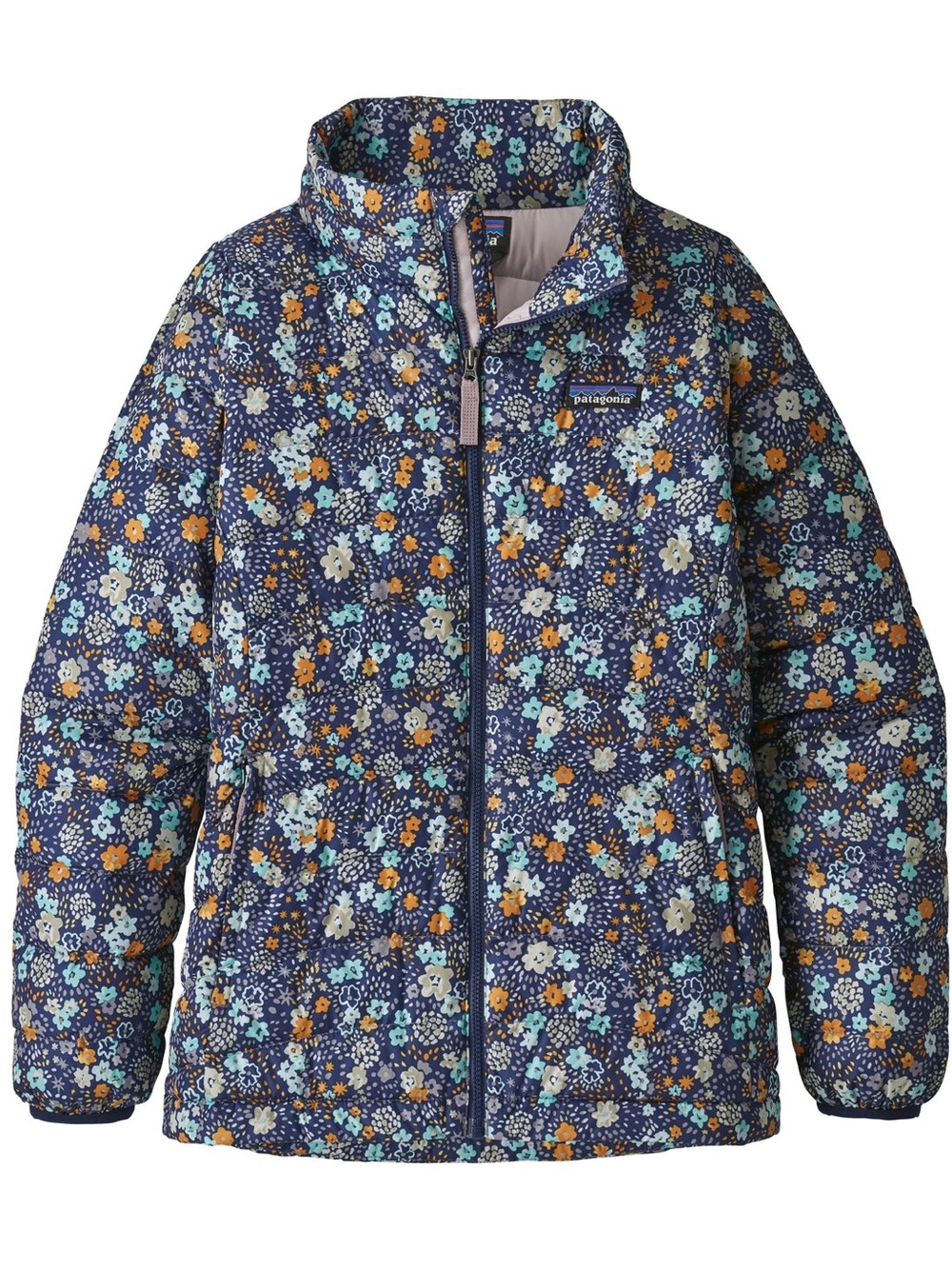 Patagonia Girls Down Sweater in the Untamed Ditsy Big: Vjosa Green Size 3T